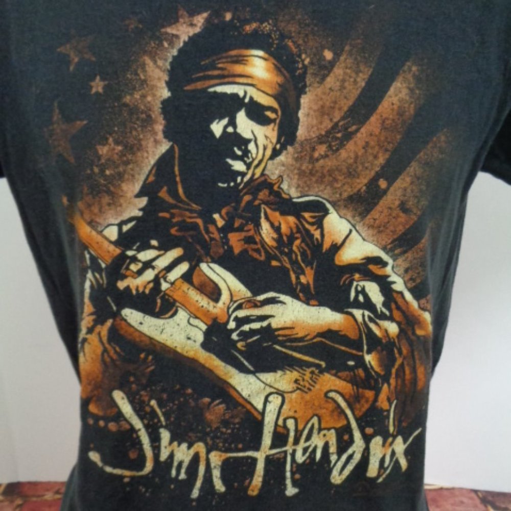 Jimi Hendrix SS Black T Shirt Mens Small